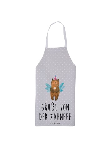 Mr. & Mrs. Panda Arbeitsschürze Bär Zahnfee mit Spruch in Grau Pastell