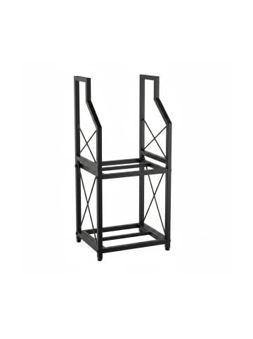 relaxdays Kaminholzregal in Schwarz - (B)34,5 x (H)81,5 x (T)30,5 cm