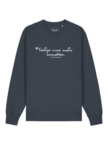 wat? Apparel Sweatshirt Früher war mehr Lametta in India Ink Grey