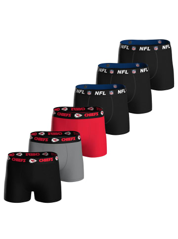 NFL Boxershort 6er Pack in Kansas City Chiefs/Schwarz