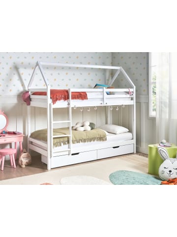 Beliani Hochbett TERNAS in Weiß - (W) 207 x (H) 195 x (L) 98 cm