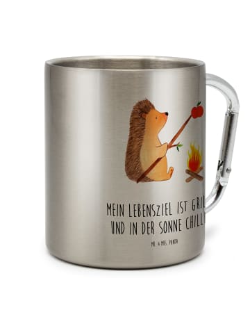 Mr. & Mrs. Panda Isoliertasse Igel Grillen mit Spruch in Silber