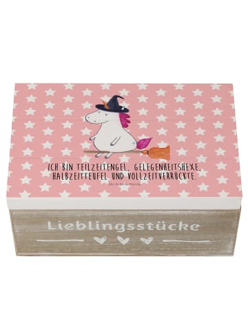 Mr. & Mrs. Panda Aufbewahrungsbox Einhorn Hexe mit Spruch in Rot Pastell
