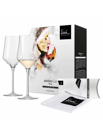 Eisch 2er Set Weißweingläser inkl. Poliertuch Sky SensisPlus 380 ml in transparent