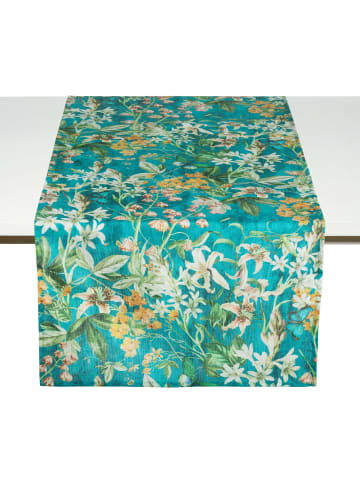 Pichler Tischläufer Fiori 50x150 cm in aqua