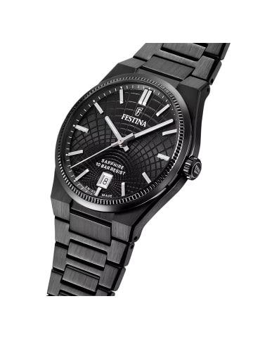 Festina Herrenuhr Schwarz mit Saphirglas