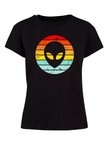 F4NT4STIC Box Tee Alien Retro Sonnenuntergang in schwarz