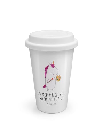 Mr. & Mrs. Panda To Go Becher Einhorn Künstler mit Spruch in Weiß