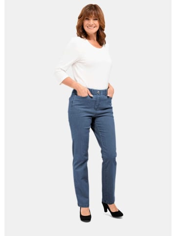 GOLDNER Kurzgröße:  Bequeme Jeansschlupfhose mit Dehnbund in hellblau