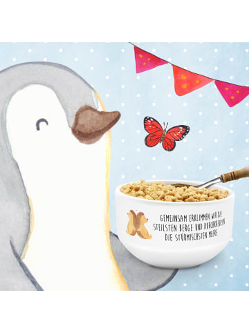 Mr. & Mrs. Panda Müsli Schale Igel händchenhaltend mit Spruch in Weiß