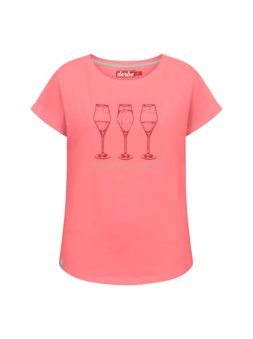 Derbe T-Shirt in Koralle