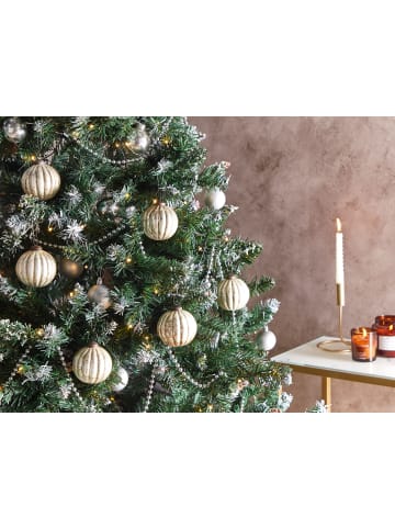 Beliani 6er-Set Weihnachtsbaumkugeln IVOIRE in Silber/Kupfer
