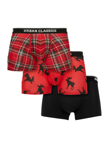 Urban Classics Boxershorts in red plaid aop+moose aop+blk