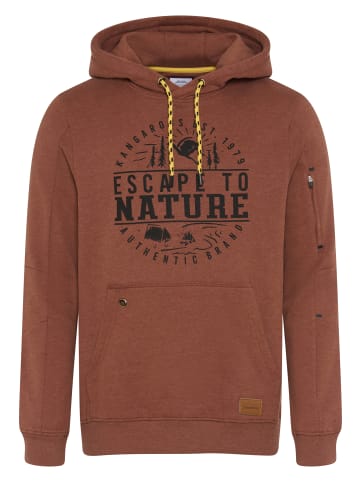 Kangaroos Kapuzensweatshirt in rostbraun meliert