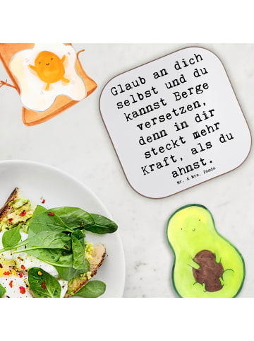 Mr. & Mrs. Panda gläseruntersetzer Spruch Selbstvertrauen stärke... in Weiß