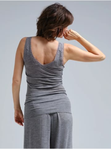 Seamless Basic Top Woollen in Grey Melange