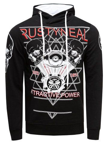 Rusty Neal Sweatshirt mit Rocker-Print in Schwarz