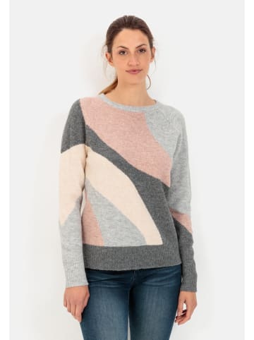 Camel Active Intarsien Strickpullover mit Rundhalsausschnitt in Mehrfarbig