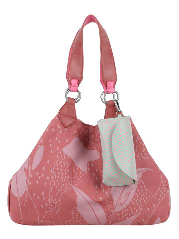 Fritzi aus Preußen Shopper Leaves Canvas Anthra Ice in Rot-Rosa
