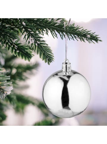 relaxdays 100-tlg. Weihnachtskugeln Set in Silber