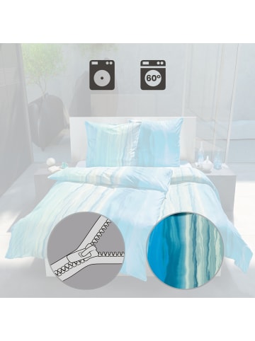 Estella Mako-Interlock-Jersey Bettwäsche Nika in türkis