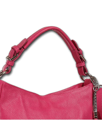 Toscanto Toscanto Schultertasche, Shopper Leder fuchsia, pink ca. 30cm