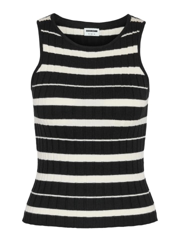 Noisy may Pullover V-Ausschnitt Streifen Ärmellos Strickpullover in Schwarz