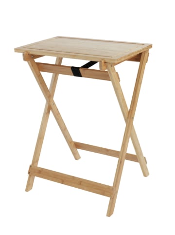Wenko Bambus-Klapptisch mit Schneideplatte Lugo, Bambus-Klapptisch mit Schneideplatte Mod. Lugo in Braun