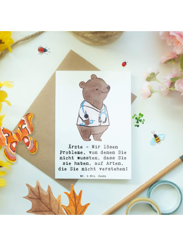 Mr. & Mrs. Panda doppelkarte Arzt Probleme Lösen mit Spruch in Weiß