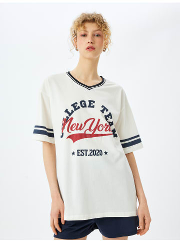 KOTON T-shirt in Ekru