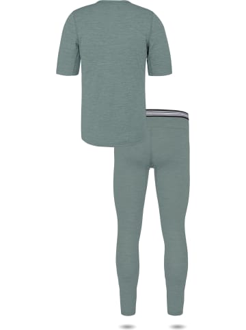 Normani Outdoor Sports Herren Merino-Set T-Shirt und Unterhose in Blau