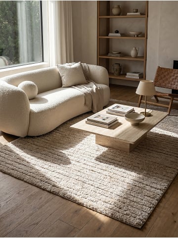 KADIMA DESIGN Teppichläufer Streifen weich wohnlich Wohnzimmer Schlafzimmer in Beige