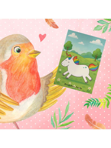 Mr. & Mrs. Panda Grußkarte Einhorn Happy Design ohne Spruch in Weiß