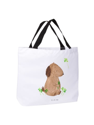 Mr. & Mrs. Panda Shopper Tasche Hund Kleeblatt ohne Spruch in Weiß