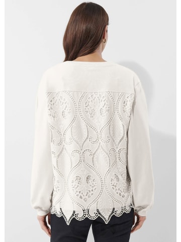 Alba Moda Oversized Sweatshirt mit Spitze hinten in natur