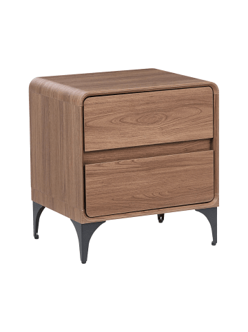 Beliani Nachttisch COWELL in Braun - (W) 50 x (H) 55 x (L) 40 cm