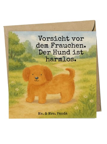 Mr. & Mrs. Panda doppelkarte Hund Flauschig Design mit Spruch in Weiß