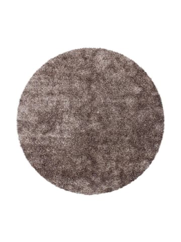 Kayoom Hochflor Teppich Diamond 725 in taupe - rund