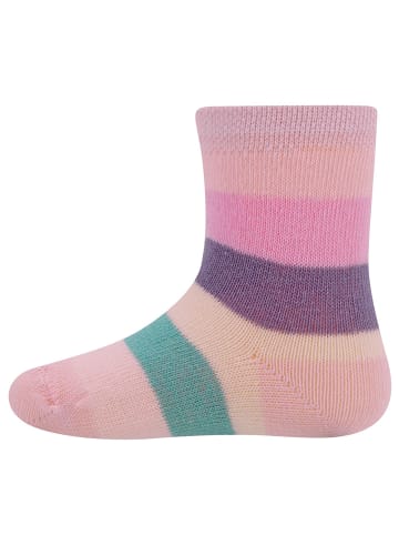 ewers 2er-Set Socken 3er Pack Regenbogen/Ringel/Schwan in rose-latte