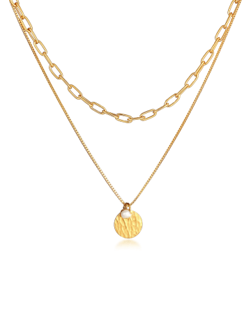 Elli Halskette 925 Sterling Silber Plättchen in Gold