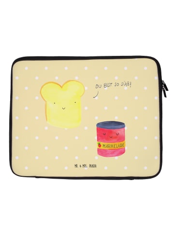 Mr. & Mrs. Panda Laptop Hülle Toast Marmelade ohne Spruch in Gelb Pastell