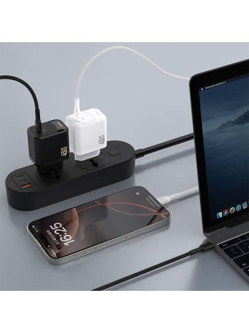 Dudao A28C 45W GaN Schnellladegerät mit USB-C Kabel Weiß