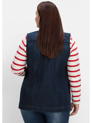 sheego Jeans-Weste in dark blue denim