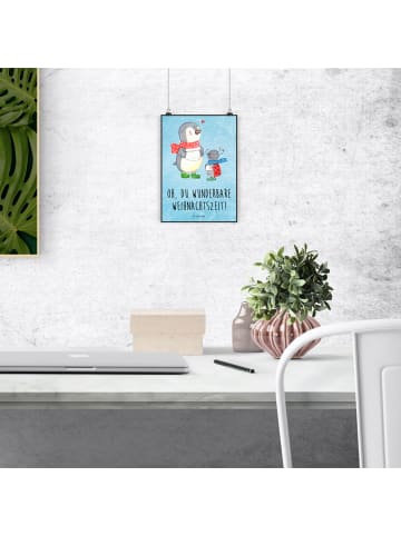 Mr. & Mrs. Panda Bild Smörle Winterzeit mit Spruch in Eisblau