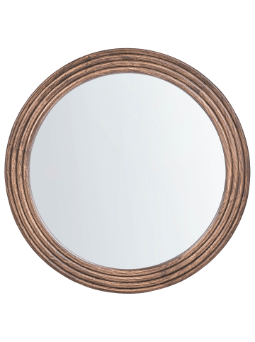 Beliani Wandspiegel BANNE in Braun - (W) 80 x (H) 80 x (L) 3 cm