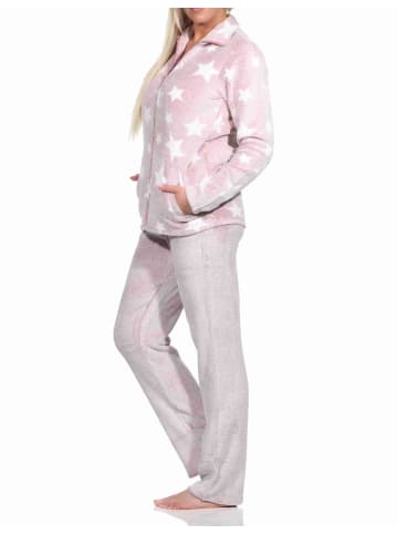 NORMANN Hausanzug Sterne Coralfleece - 76709 in rosa