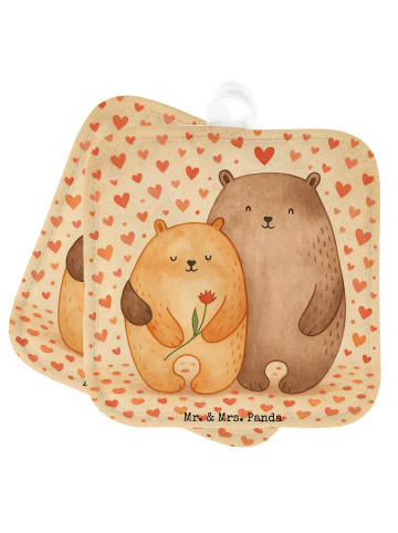 Mr. & Mrs. Panda Topflappen Bären Liebe Design ohne Spruch in Weiß