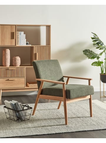 Beliani Sessel ESRUM in Grün/Braun - (W) 62 x (H) 79 x (L) 80 cm