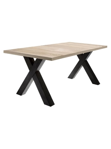58 aufm Kessel ESSTISCH ausziehbar Eike 7 140x90x75 Schwarzstahl/Eiche Sägerau