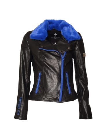 Roberto Geissini Alla Lederjacke Schwarz Blau